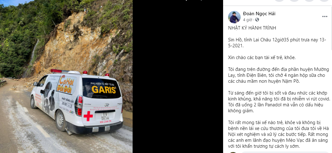 Bài viết trên trang cá nhân của ông Đoàn Ngọc Hải trưa 13/5.