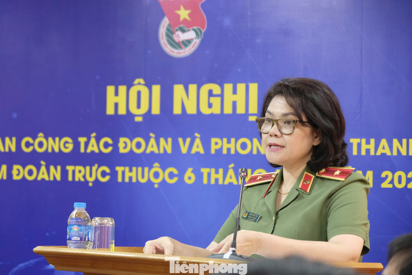 Thiếu tướng Ngô Hoài Thu - Phó Cục trưởng Cục công tác Đảng và công tác chính trị phát biểu tại chương trình.