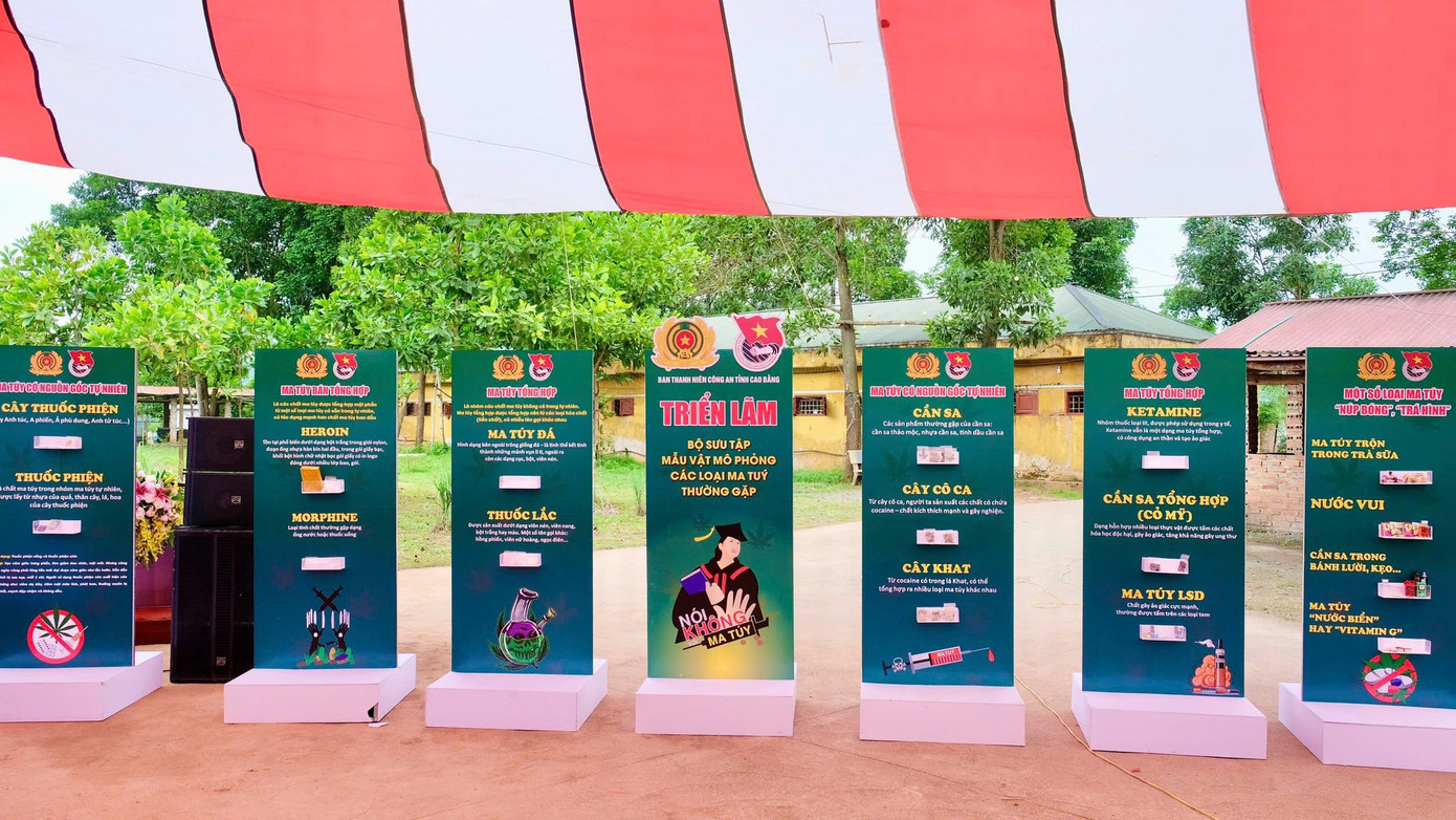 Triển lãm Bộ sưu tập mẫu vật mô phỏng các loại ma tuý thường gặp.