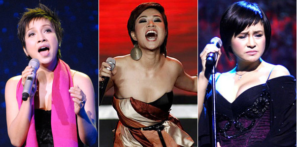 Uyên Linh (giữa) được gọi là tiểu diva bên cạnh những nữ ca sĩ gạo cội như Mỹ Linh và Thanh Lam