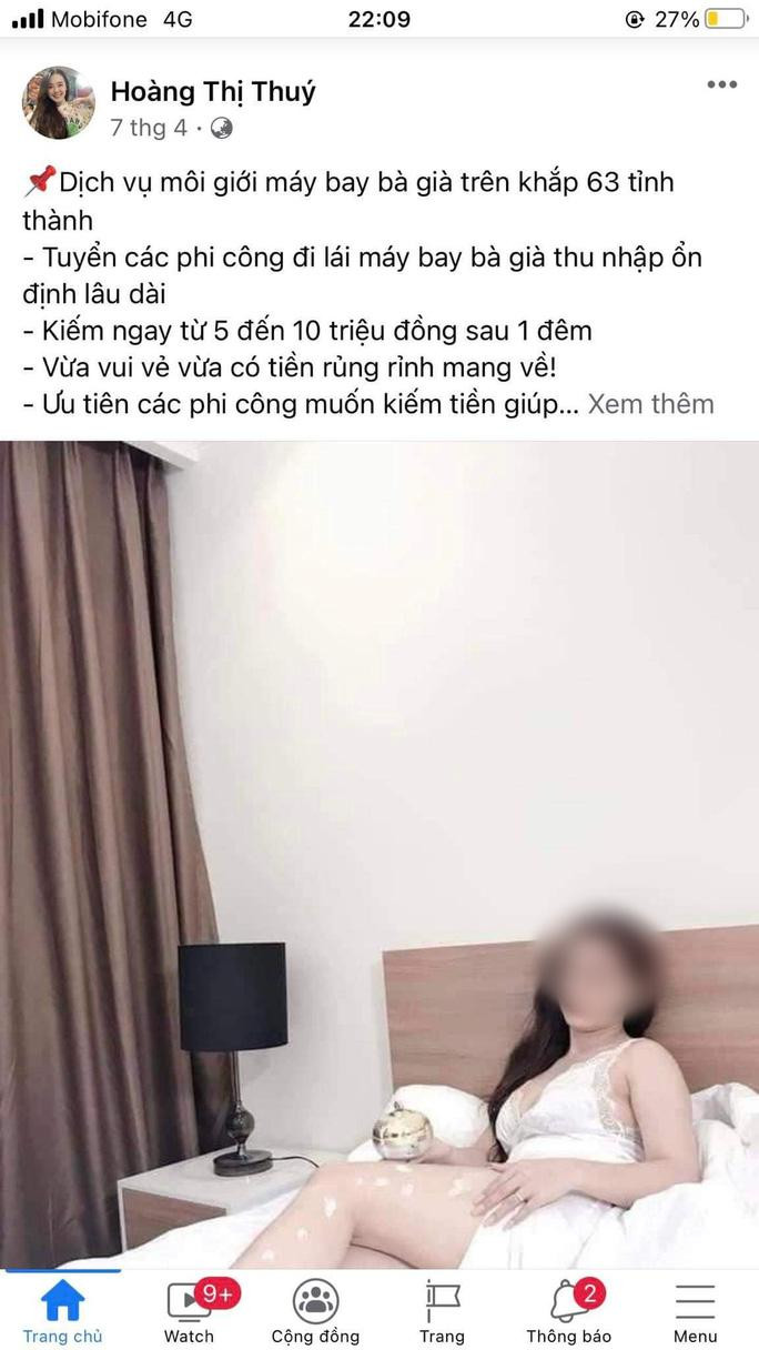 Các đối tượng lập Facebook ảo Hoàng Thị Thúy để đăng tuyển mua dâm, mục đích lừa đảo chiếm đoạt tiền môi giới mại dâm. Các đối tượng lập Facebook ảo Hoàng Thị Thúy để đăng tuyển mua dâm, mục đích lừa đảo chiếm đoạt tiền môi giới mại dâm.