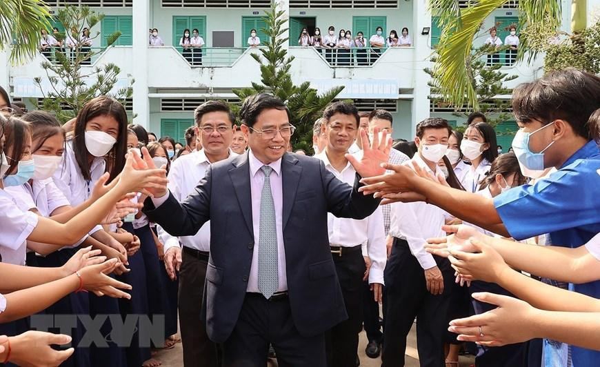 Đây là ngôi trường dành cho con em đồng bào dân tộc tỉnh Sóc Trăng, vùng có điều kiện kinh tế-xã hội đặc biệt khó khăn, cư trú và học tập. (Ảnh: Dương Giang-TTXVN) Đây là ngôi trường dành cho con em đồng bào dân tộc tỉnh Sóc Trăng, vùng có điều kiện kinh tế-xã hội đặc biệt khó khăn, cư trú và học tập. (Ảnh: Dương Giang-TTXVN)