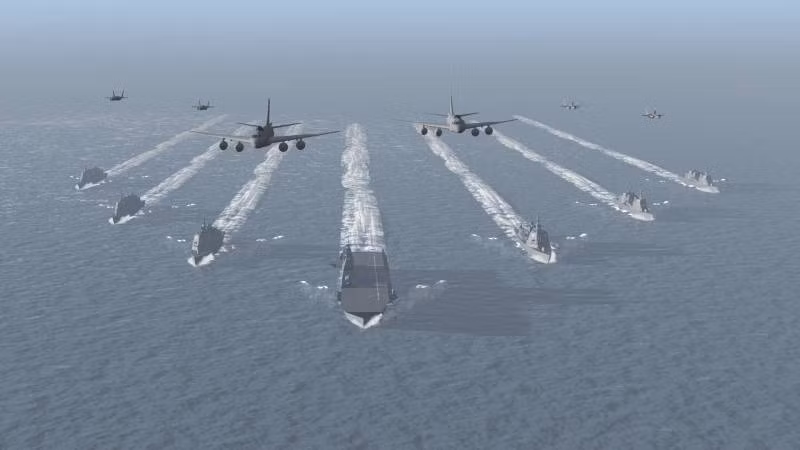 Hạm đội Nhật diễn tập trên biển