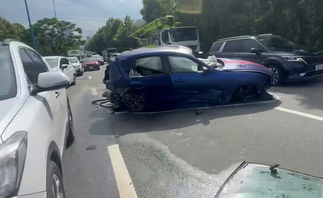 Hiện trường vụ tai nạn. Ảnh: Đ.L.