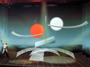 Thiết kế sân khấu của Anh Vũ cho vở diễn "Đến bờ bên kia". Ảnh: H.T