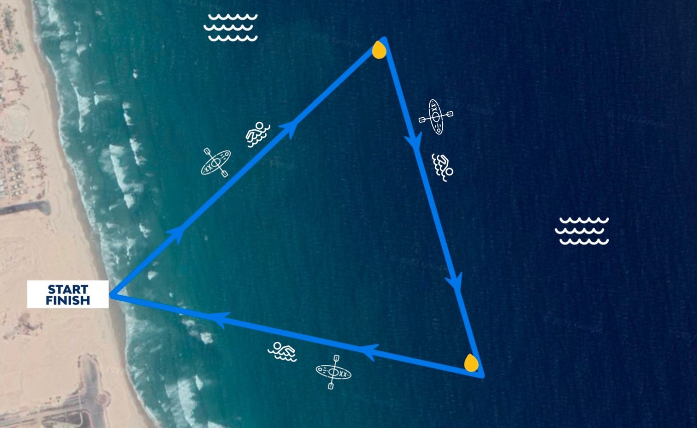 Khu vực biển tổ chức giải bơi quốc tế Oceanman Cam Ranh năm 2023.