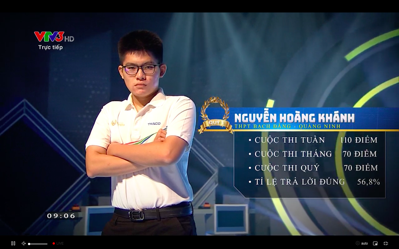 Chàng trai Quảng Ninh Nguyễn Hoàng Khánh vô địch Đường lên đỉnh Olympia năm thứ 21 ảnh 24 Chàng trai Quảng Ninh Nguyễn Hoàng Khánh vô địch Đường lên đỉnh Olympia năm thứ 21 ảnh 24