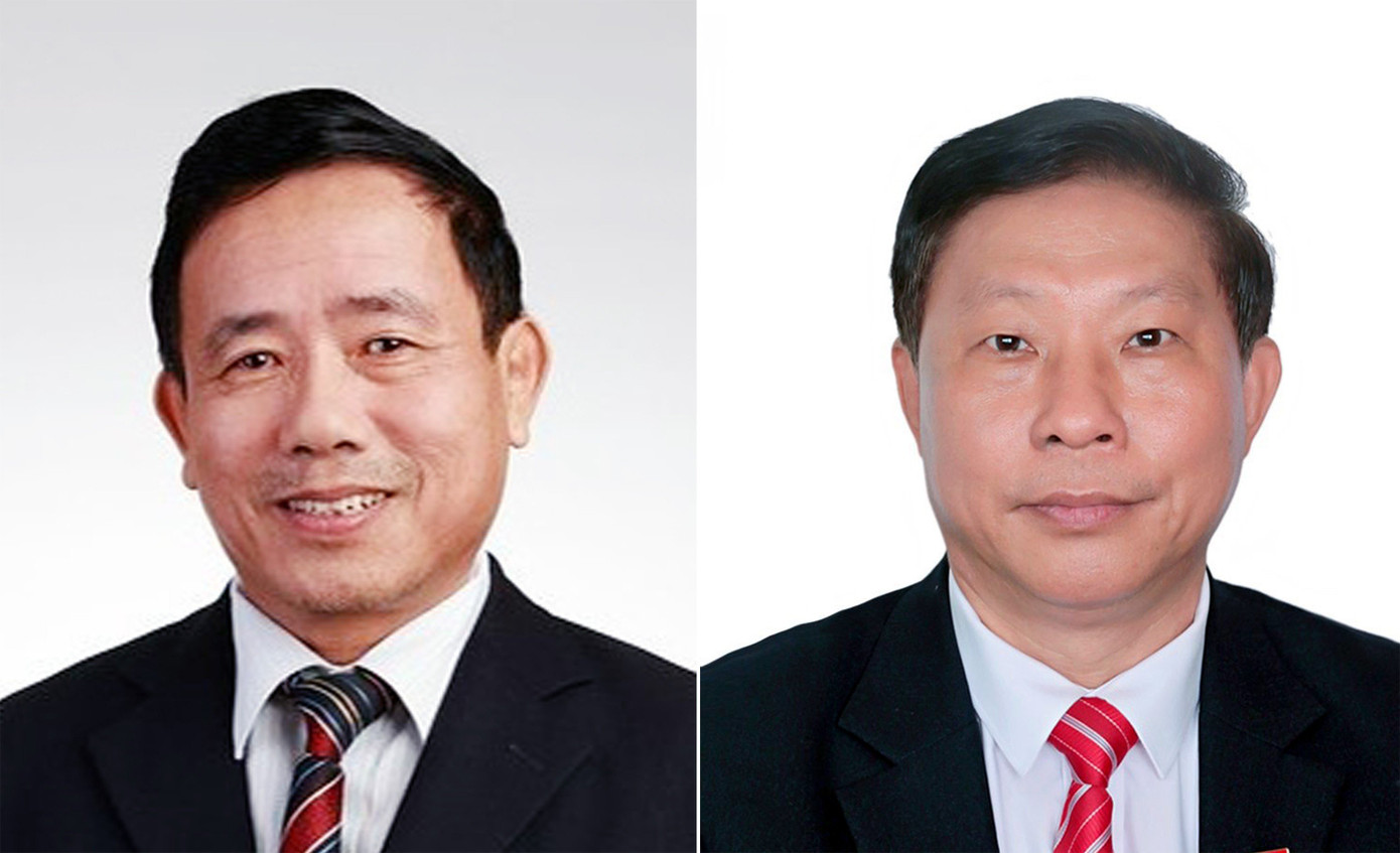 Đồng chí Lê Văn Cầu (trái) và đồng chí Phạm Bá Khoa (phải)