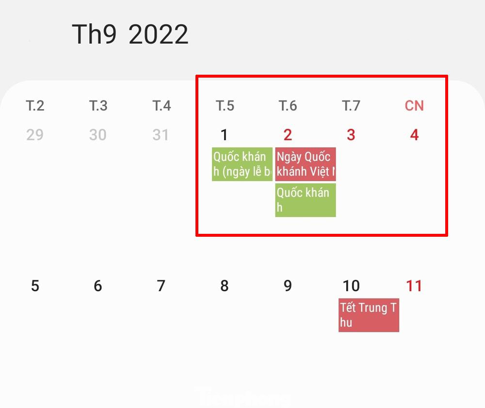 Lịch nghỉ Quốc khánh 2/9 năm nay áp dụng với người lao động khu vực nhà nước.