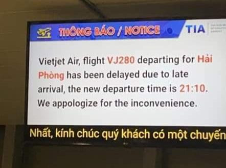 Thông báo của Vietjet về chuyến bay bị delay