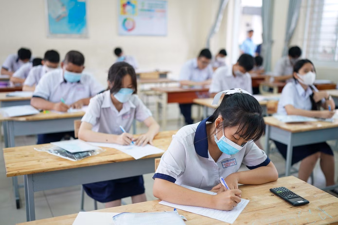 Thí sinh dự thi vào lớp 10 tại TPHCM ngày 12/6 (ảnh: Phạm Nguyễn)