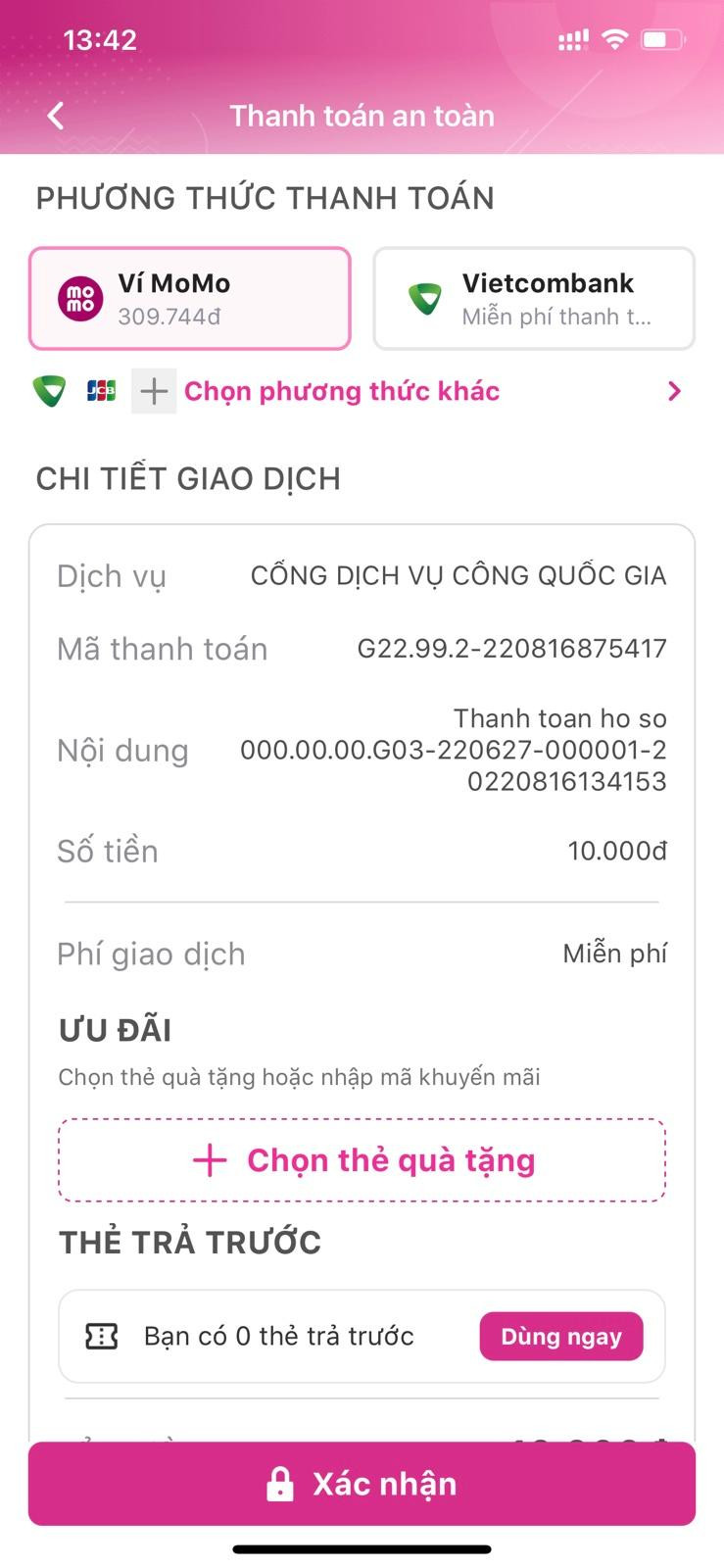 Giao diện thanh toán trên Momo do Bộ GD&ĐT cung cấp để hướng dẫn thí sinh Giao diện thanh toán trên Momo do Bộ GD&ĐT cung cấp để hướng dẫn thí sinh