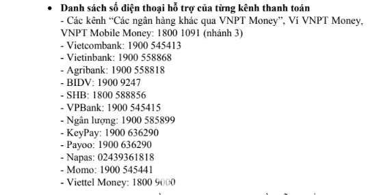 Bộ GD&ĐT cũng công bố số điện thoại các kênh thanh toán khi thí sinh cần hỗ trợ Bộ GD&ĐT cũng công bố số điện thoại các kênh thanh toán khi thí sinh cần hỗ trợ