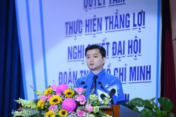 Tham dự phiên trọng thể Đại hội có anh Nguyễn Minh Triết – Bí thư T.Ư Đoàn, Chủ tịch T.Ư Hội Sinh viên Việt Nam; ông Nguyễn Mạnh Hùng – Phó Bí thư Thường trực Tỉnh ủy Tây Ninh. Trong ảnh, anh Nguyễn Minh Triết phát biểu chỉ đạo Đại hội.
