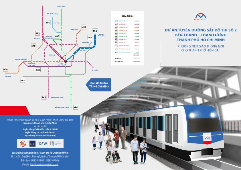 Thông tin dự án metro số 2 TPHCM. Ảnh: Ban QLĐSĐT TPHCM.
