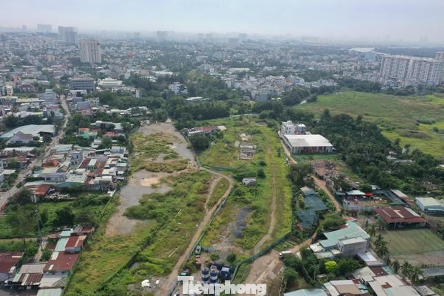 Một đoạn dự án vành đai 2 nhìn từ trên cao. Ảnh: Ngô Bình.