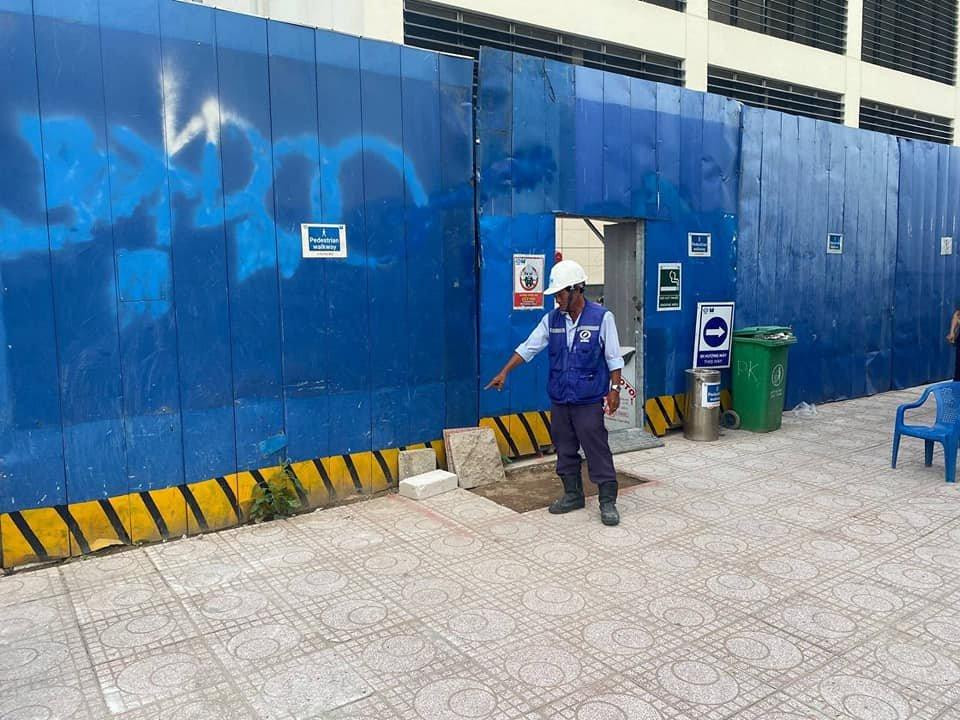 Vị trí giàn giáo bị mất cắp.