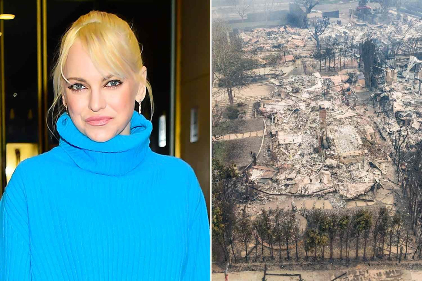 Anna Faris cũng không còn nhà để về sau vụ cháy rừng. Theo Page Six, biệt thự ở Pacific Palisades được &quot;nữ hoàng phim hài lãng mạn Hollywood&quot; mua với giá 4,9 triệu USD vào năm 2018. Ảnh: BackGird.