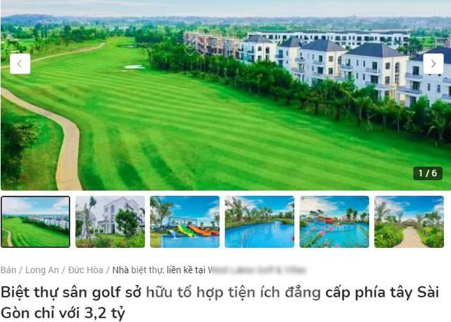 Một mẫu tin rao bán biệt thự sân golf ở Đức Hòa (Long An) trên website môi giới BĐS.