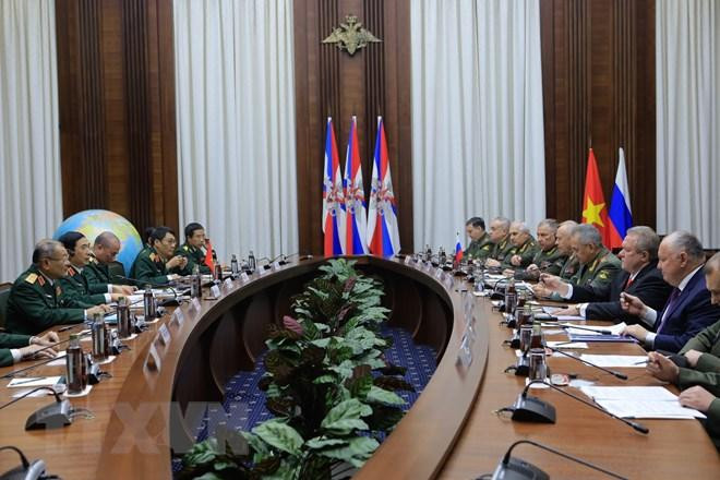 Quang cảnh cuộc hội đàm. (Ảnh: Trần Hiếu/TTXVN) Quang cảnh cuộc hội đàm. (Ảnh: Trần Hiếu/TTXVN)