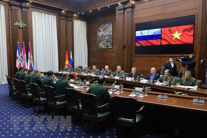 Quang cảnh cuộc hội đàm. (Ảnh: Trần Hiếu/TTXVN) Quang cảnh cuộc hội đàm. (Ảnh: Trần Hiếu/TTXVN)