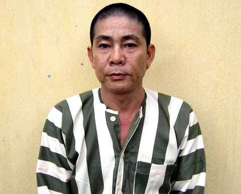 Sáu "Thế" - nghi can cầm đầu băng giang hồ cho vay nặng lãi và đòi nợ thuê. Ảnh: Nguyệt Triều. Sáu