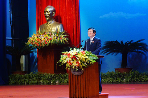 Chủ tịch nước Trương Tấn sang đọc diễn văn tại buổi lễ kỷ niệm