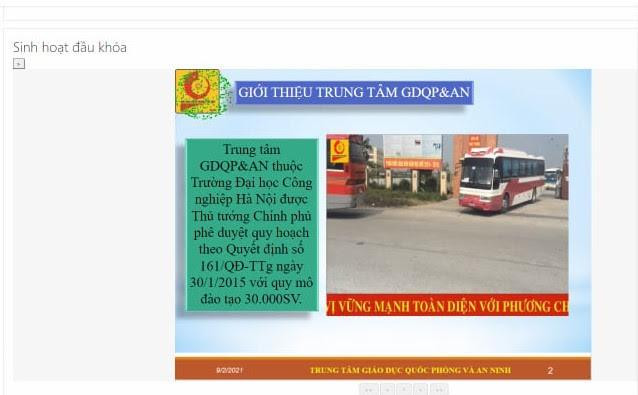 Một số nội dung được phổ biến trong tuần sinh hoạt đầu khóa.