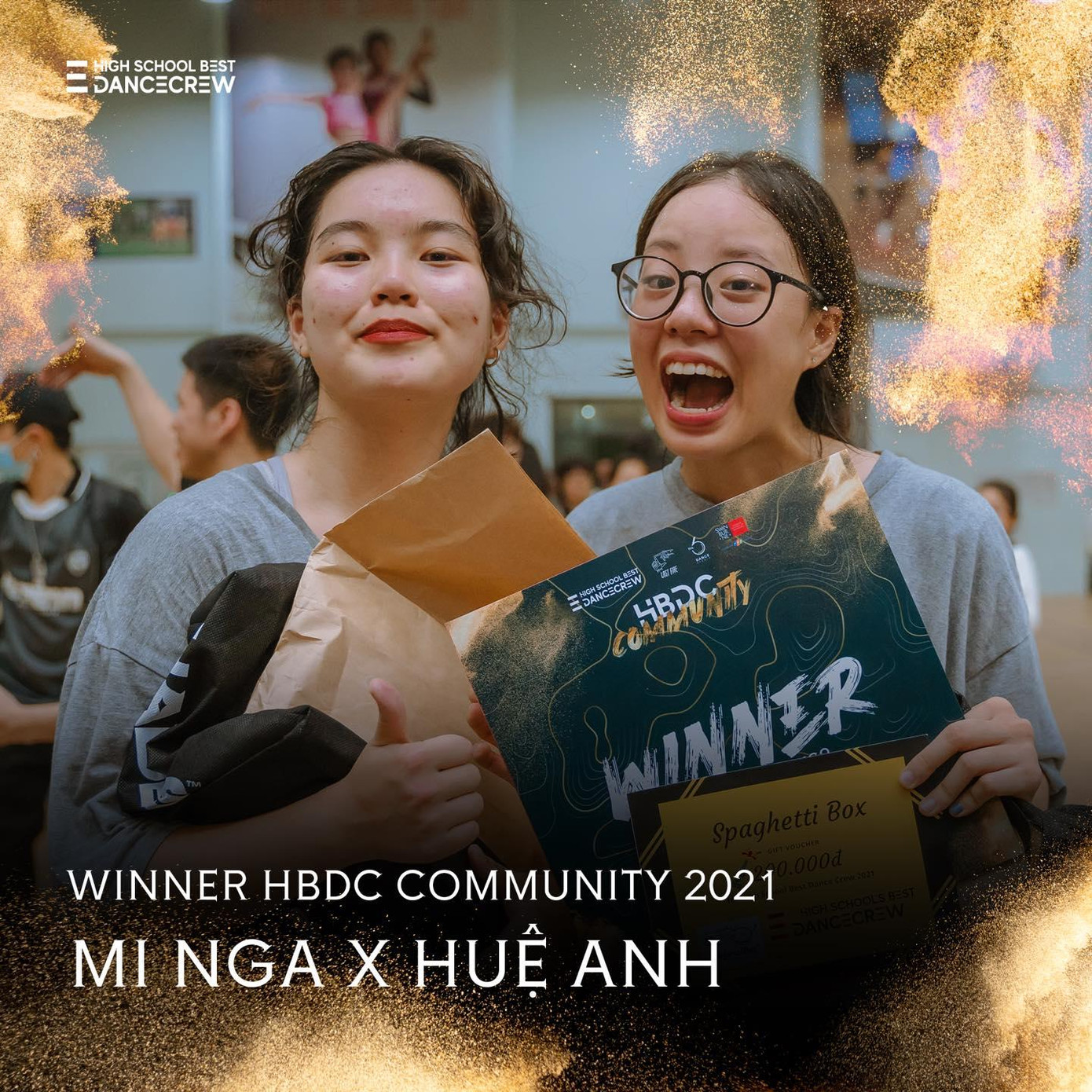 Sau nhiều vòng thi đối kháng căng thẳng, hai cô nàng cá tính Mi Nga và Huệ Anh đã trở thành cặp đôi chiến thắng tại HBDC Community 2021