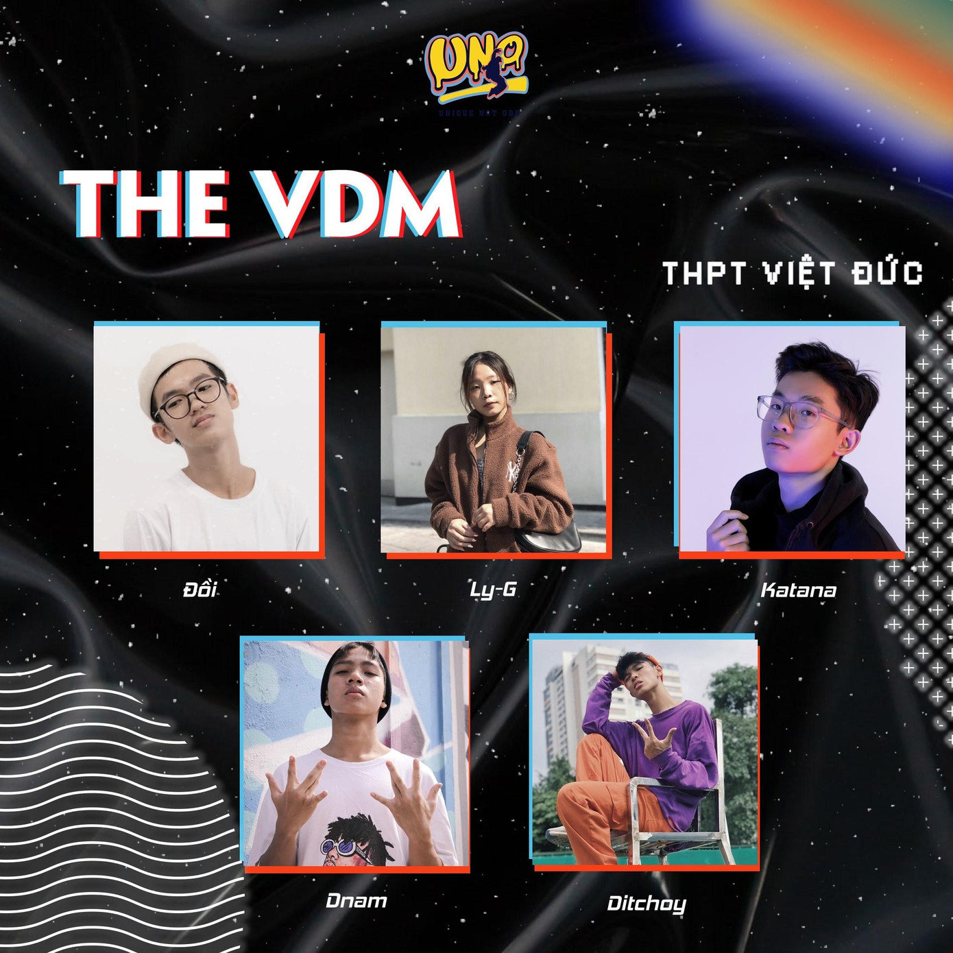 Hình ảnh năm thành viên của nhóm The VDM.