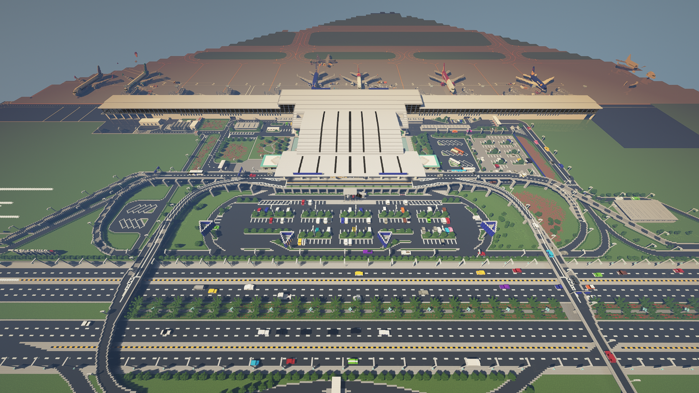 Công trình nổi tiếng khác như Cảng hàng không quốc tế Nội Bài cũng được khắc họa rõ nét từ tổng thể đến chi tiết.