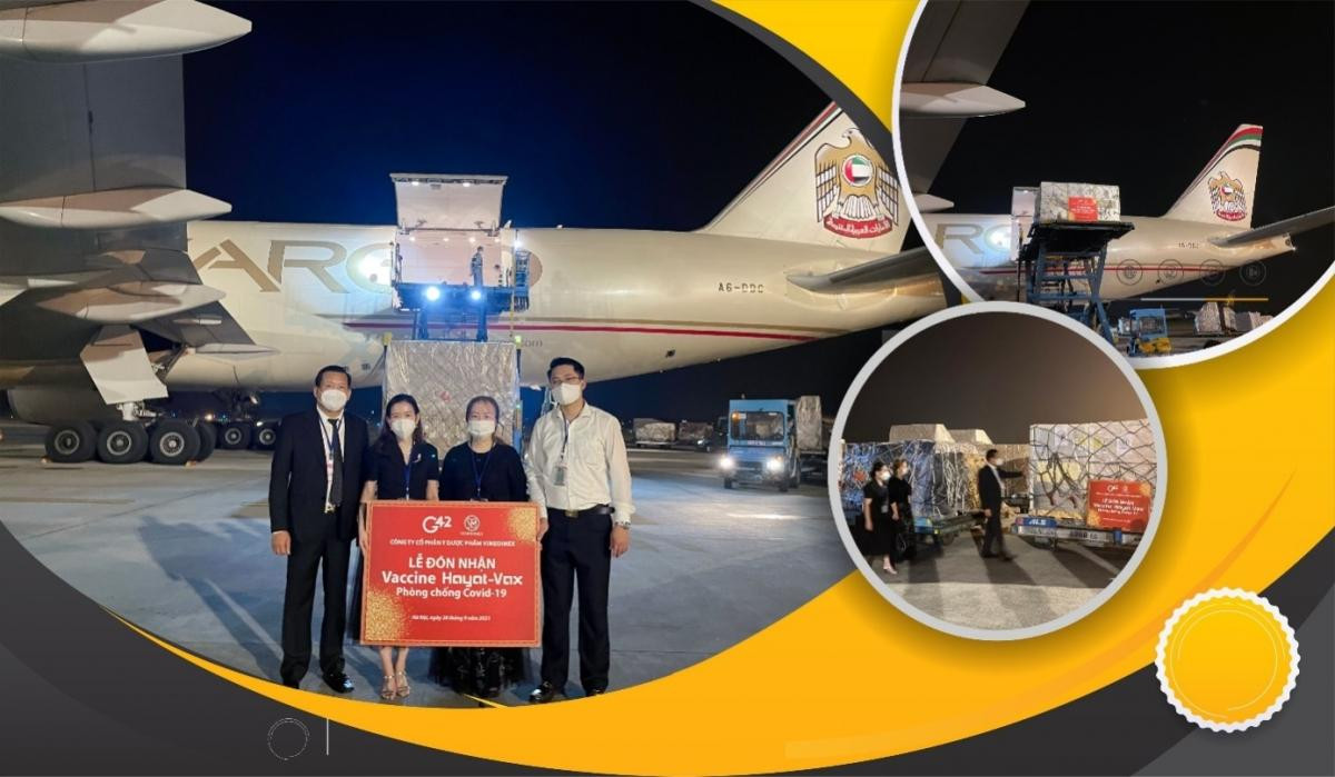 Vimedimex tiếp nhận 1 triệu liều vắc xin Hayat-Vax tại Sân bay Quốc tế Nội Bài