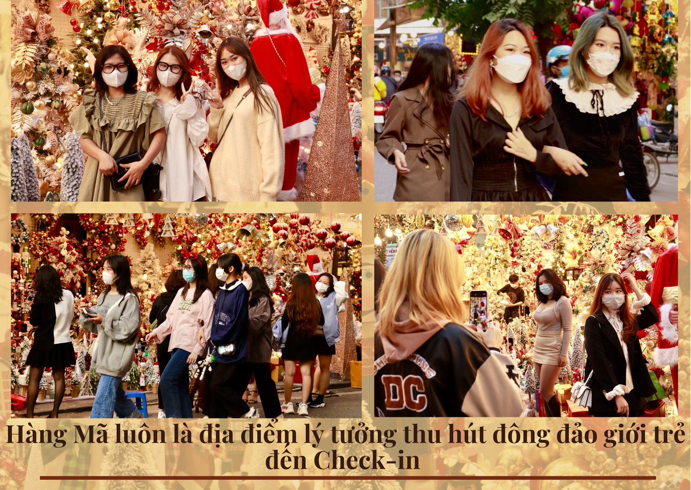 Theo ghi nhận của phóng viên báo Tiền Phong ngày 17/12, tuy không phải ngày nghỉ nhưng lượng khách đến phố Hàng Mã chụp ảnh rất đông. Dù buổi sáng hay buổi tối, hàng quán buôn bán phụ kiện đều sáng rực ánh đèn trên dọc tuyến phố.
