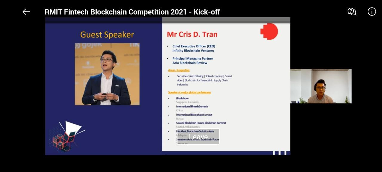 Giám đốc điều hành Infinity Blockchain Ventures Ông Cris D. Tran nhấn mạnh tầm quan trọng của việc chuẩn bị sớm kiến thức và hiểu biết về blockchain và fintech.