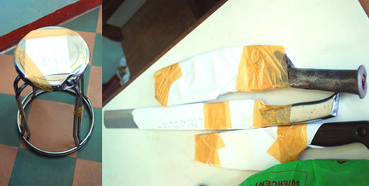 ...cùng tang vật thu giữ tại hiện trường