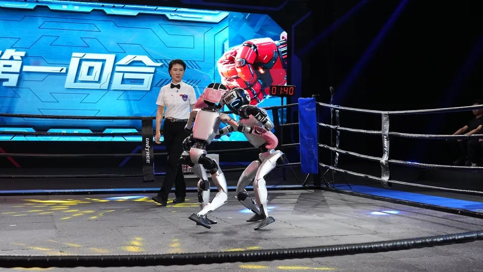 Robot có thể vung hông và đầu gối để đá đối thủ