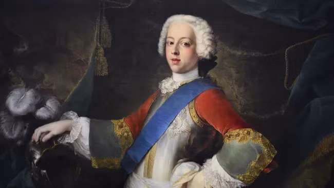 Bức tranh về hoàng tử Charlie do Louis Gabriel Blanchet vẽ (1738). (Ảnh: Robert Alexander) Bức tranh về hoàng tử Charlie do Louis Gabriel Blanchet vẽ (1738). (Ảnh: Robert Alexander)