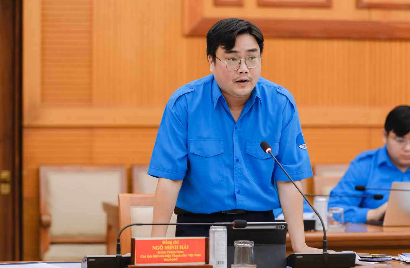 Anh Ngô Minh Hải - Bí thư Thành Đoàn, Chủ tịch Hội LHTN Việt Nam TPHCM báo cáo công tác chuẩn bị đại hội. Anh Ngô Minh Hải - Bí thư Thành Đoàn, Chủ tịch Hội LHTN Việt Nam TPHCM báo cáo công tác chuẩn bị đại hội.