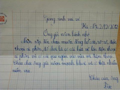 “Noel sắp đến rồi, cháu muốn đồng hồ cát, điện thoại ai-phôn…”