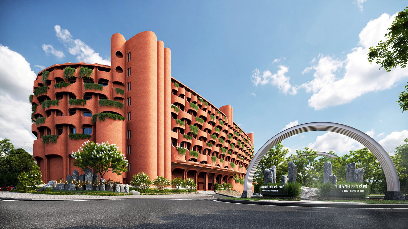 Phối cảnh Tổ hợp khách sạn & Trung tâm hội nghị The Coffee Boutique - Công trình kiến trúc độc bản đầu tiên và duy nhất chuẩn 5 sao quốc tế, hiện đại bậc nhất tại Buôn Ma Thuột và toàn vùng Tây Nguyên. Phối cảnh Tổ hợp khách sạn & Trung tâm hội nghị The Coffee Boutique - Công trình kiến trúc độc bản đầu tiên và duy nhất chuẩn 5 sao quốc tế, hiện đại bậc nhất tại Buôn Ma Thuột và toàn vùng Tây Nguyên.