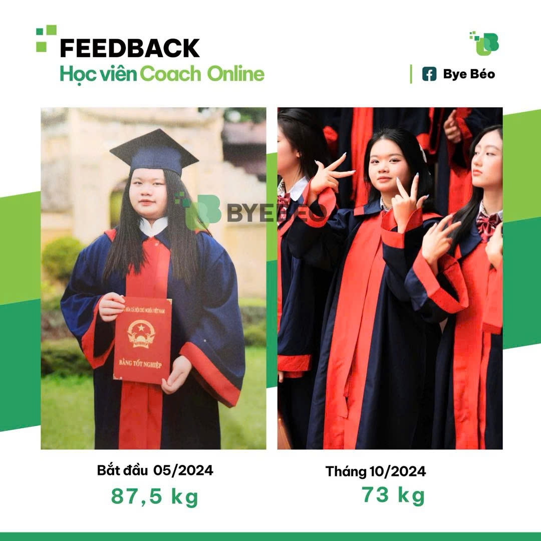 Học viên online giảm 14,5 kg sau 5 tháng theo khóa huấn luyện Học viên online giảm 14,5 kg sau 5 tháng theo khóa huấn luyện