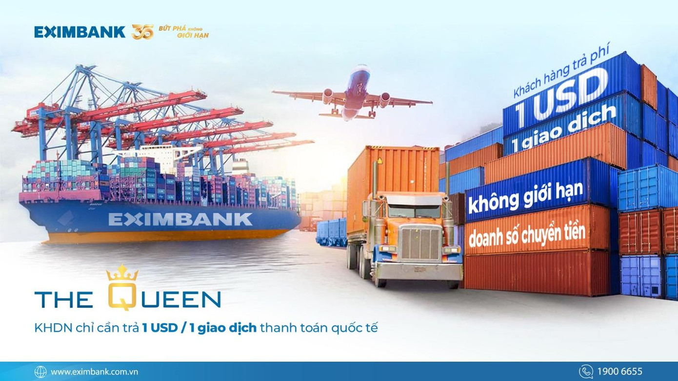 Với chương trình The Queen, khách hàng chỉ cần trả 1 USD/ 1 giao dịch chuyển tiền quốc tế và không giới hạn doanh số giao dịch.