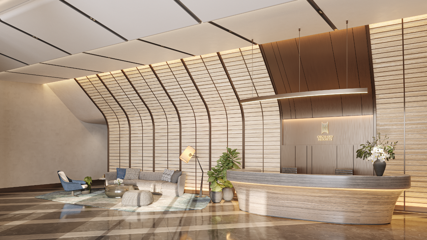 Đại sảnh lấy cảm hứng từ phòng chờ thương gia đẳng cấp (Ảnh: Sycamore)