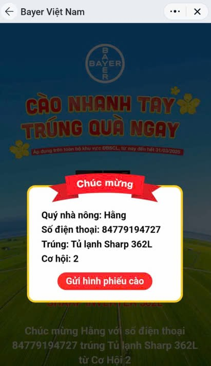 Quý nhà nông có đến 2 cơ hội sở hữu giải thưởng giá trị từ chương trình. Nếu không trúng cơ hội 1 vẫn có thể chờ đợi sự may mắn ở cơ hội 2.