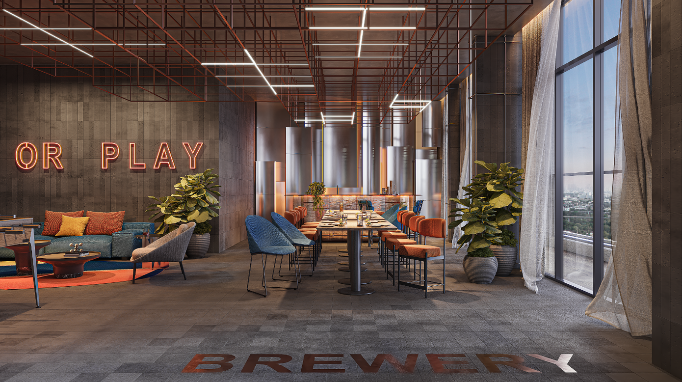 Sảnh tiệc trên không tại Orchard Heights dẫn lối bạn vào những trải nghiệm không giới hạn (Ảnh: Sycamore)