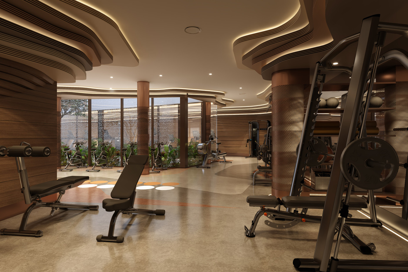 Phòng gym cao cấp tại The Orchard (Ảnh: Sycamore)