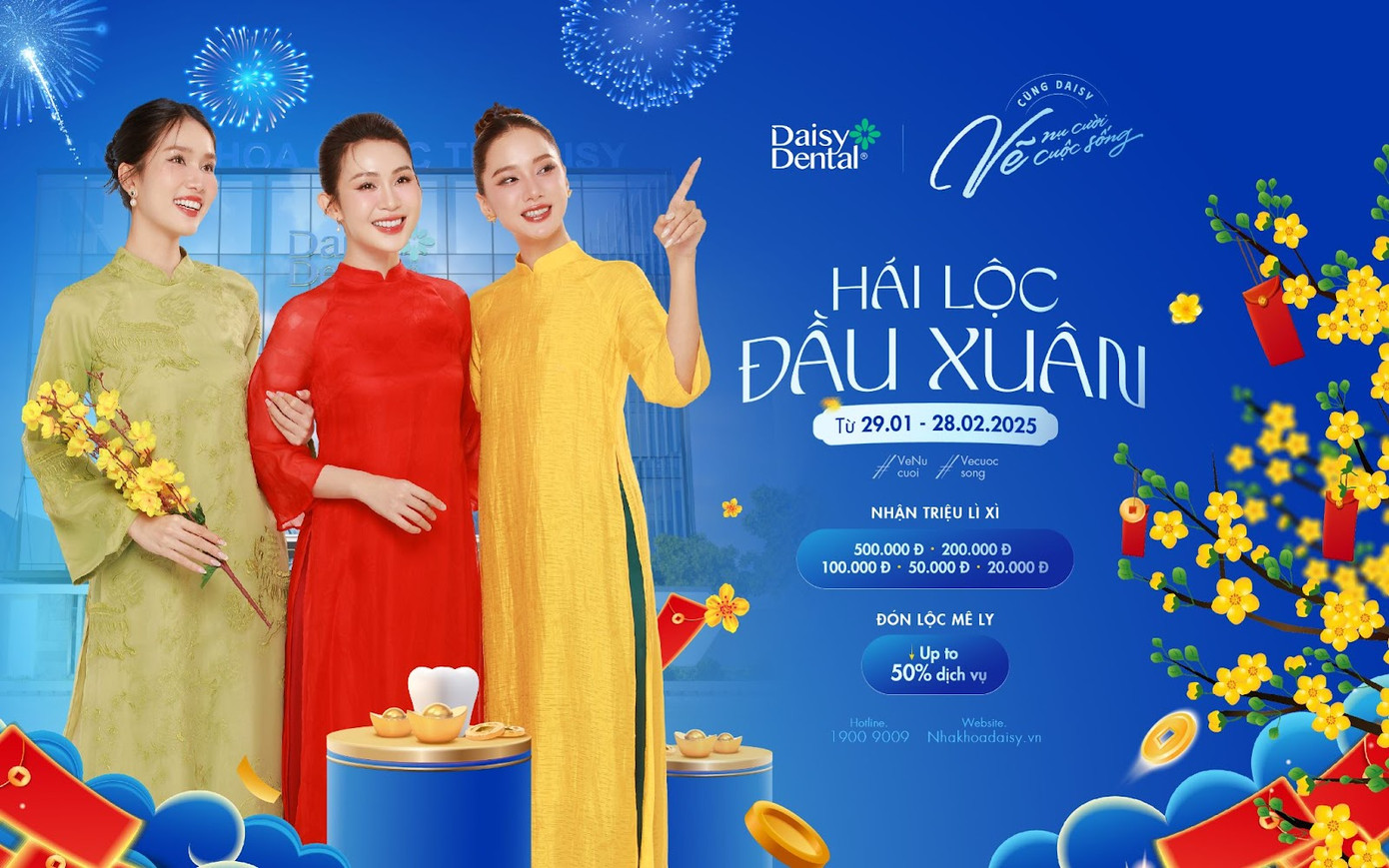 Nha khoa Quốc tế DAISY đưa ra chương trình ưu đãi tháng 02 đầy hấp dẫn, mang tới cơ hội chăm sóc răng miệng giá hời cho khách hàng.