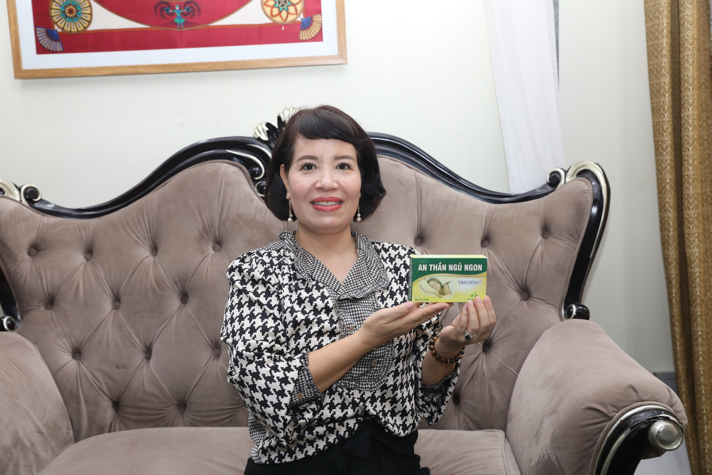Mỗi khi căng thẳng, chị Sa uống An thần ngủ ngon Tâm Bình là ngủ được ngay