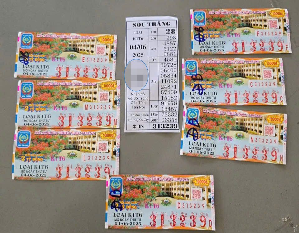 Hình ảnh vé số trúng giải độc đắc. Hình ảnh vé số trúng giải độc đắc.