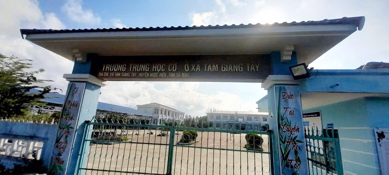 Trường THCS Tam Giang Tây, nơi bị cáo Tâm từng làm hiệu trưởng.